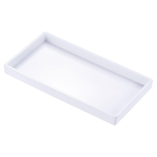 PATIKIL 9x5 Fast Food Tray, Plastic Reusable Multi-Purpose Rectangle Serving Tray Smooth Surface for Restaurant Home Kitchen, White