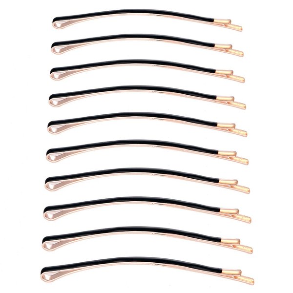 Yishenyishi Pack of 10 Curved Jumbo Bobby Pins,Hair Clips (Black-10pcs)