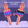 BONAOK Bluetooth Wireless Karaoke Microphone with LED Lights,4-in-1 Portable Handheld Mic with Speaker Karaoke Player for Singing Home Party Toys Birthday Gift for Kids Adults Girls Q78(Rose Gold)
