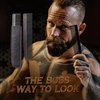 Bossman Metal Comb for Men - Hair and Beard Comb - Accessories for Men's Mustache, Beard and Hair Care with Leather Pocket Case (Black)