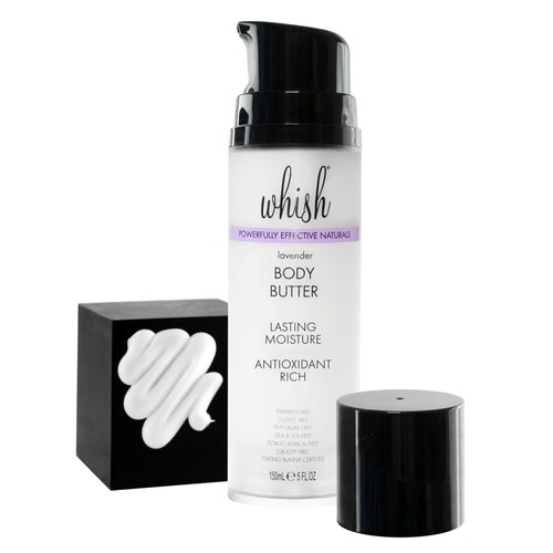 Whish Beauty Body Butter for Women - Moisturizing Body Lotion for Dry Skin - Antioxidant-Rich with Shea Butter, Aloe, & Raspberry Butter - Paraben & Sulfate Free - Lavender - 5 fl oz