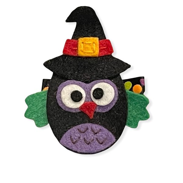 Owl Witch Hair Clip, Halloween Hair Accessories, Holiday Hair Clip