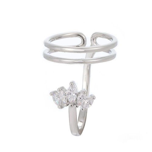 Rumtock Full Bling Crystal Beads Silver Nail Cover Cap Manicure Protective Knuckle Ring for Women Girls