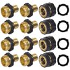 Hourleey 3/4 Inch Garden Hose Quick Connector, 4 Pcs Female & 8 Pcs Male of No Leak Quick Connect Hose Fittings