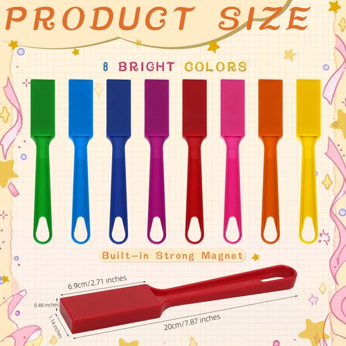 SAYAYA 8 PCS Magnetic Bingo Wand 7.87 Inch Multi-Colors Magnet Wand Magnet Sticks Collect Tool for Bingo Chips Clips Nails Pins Needles for Kids Learning Science Counting Educational Activities