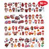 96 PCS Firefighter Day Temporary Tattoos Sticker Car Fire Truck Themed Birthday Party Decorations Favors Supplies Gifts Boys Girls Baby Shower Adult Cute Tattoo School Prizes Reward Themed