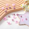Tyqour 20Pcs Mini Flower Hair Clips Pink Hair Clips Cute Rhinestone Flower Hair Pins Small Decorative Hair Clips Wedding Hair Barrettes Flower Hair Accessories for Girls Women