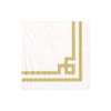 Caspari Rive Gauche Paper Cocktail Napkins in Gold & White - 20 Per Package, 12541C