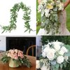 DearHouse 5.5Ft Seeded Eucalyptus Garland, Artificial Vines Faux Eucalyptus Leaves Table Garland Artificial Eucalyptus Garland Greenery Wedding Backdrop Arch Wall Decor