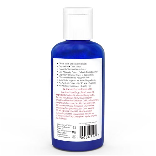 Eco-Dent DailyCare Baking Soda Toothpowder, Cinnamon - Fluoride-Free Toothpaste Powder, SLS-Free Tooth Powder with Baking Soda, Minerals, and Essential Oils, Toothpaste Alternative, 2 Oz