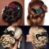 6PCs 2024 New Hand Embroidered Flowers Deft Bun Hair Twister, Lazy Hair Bun Clip, Flower Bun Twist Tool, Easy Bun Maker for Long & Thick Hair, Ball Hair Clip Flower Hair Bun Roller Clip