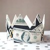 YiiiGoood Dollar Dollar Bill Felt Crown Money Cash Crown 100 Dollar Gag Gift for Birthday Party Money Dollar Theme Party Casino Theme Party Decorations