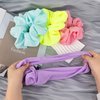 Framendino, 4 Pack Neon Color Scrunchies Hair Scrunchy Hair Elastics Ponytail Holder for Hair 80s Women Girls