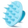 BEAUTLOHAS. Soft Silicone Head Scalp Massager Hair Shampoo Brush, Silicon Hair Scrubber Dandruff Brush for Wet and Dry Hair, for Women & Men Kids or Pets (Blue)