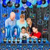 69Pcs Video Game 10th Birthday Party Decorations, Blue Black level 10 Birthday Decorations Banner Hanging Swirls Balloons Garland Arch Foil Curtains Tablecloth for Boys 10th Birthday Decorations