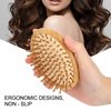 Haosie Massage Hair Brush, Detangling Hairbrush, Wood Bristle Hair Brush, Mini Hairbrush, Scalp Care Comb, Massage Comb, Wooden Hair Brush No Handle Round Air Cushion Brush Comb for Women Men(Comb)