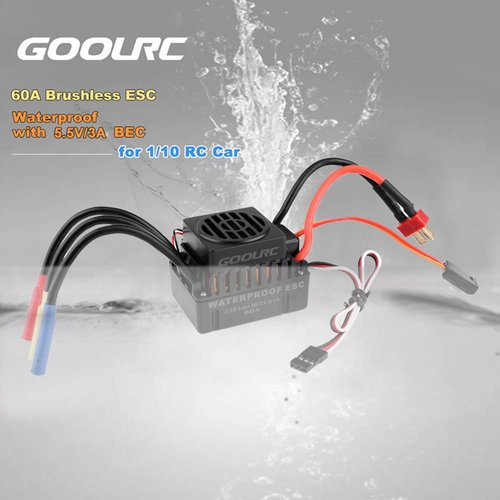 GoolRC Brushless Motor Upgrade Waterproof 3650 4300KV Brushless Motor with 60A ESC Combo Set for 1/10 RC Car Truck