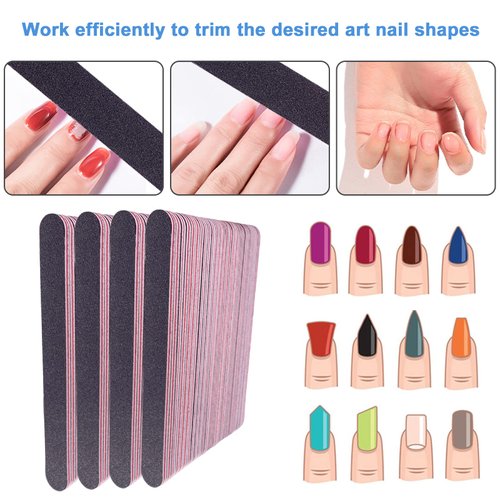 Nail File (100 Pcs), Emery Board Nail Files for Acrylic and Natural Nails, 100/180 Grit Double Sided Emery Boards for Nails Fingernail Filer Bulk for Professional Finger Nail Filer Manicure Set