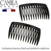Camila Paris CP2953 French Hair Side Comb, Small, Black, French Twist Hair Combs Decorative, Strong Hold Hair Clips for Women Bun Chignon Up-Do Styling Girls Hair Accessories, Made in France