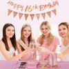 16th Birthday Decorations Kit for Girls Women,Including Happy Birthday Banner,Sash,Tiara Crown,Triangle Flag bunting,Hanging Swirls Streamer,Cake Topper,Sweet 16 Birthday Party Decorations for Girls