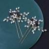 Brihasory Bridal Hair Pin Wedding Hair Accessories for Women Bride To Be Gifts Handmade Pearls Emerald Green Purple Rhinestone Gold Hair Clip 2PCS Banquet Prom Hair Accessory for Curly Girls (Purple)
