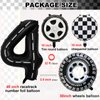 YWQIPABA Race Car 4th Birthday Party Balloons, 40 Inch Mylar Foil Racetrack Number 4 Balloon Black for Boys 4th Birthday Decorations,Race Car Theme Party Decorations Supplies 7 Pcs