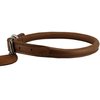 Genuine Leather Rolled Dog Collar 10.5"- 14" neck size Long Hair Dogs and Puppies