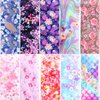 Holographic Nail Foil Transfer Stickers Decals, Pink Floral Nail Polish Sheets Sky Starry Paper Transfer Foils Flower Nails Supplies for Nail Transfer Glue Polish, Women Manicure Nail Film Decorations