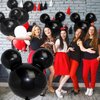 10 PCS Black Mouse Head Foil Balloons For Kids 24" Mouse Mylar Balloons for 1st Birthday Mouse Head for Kids Birthday Party Decoration Mouse Birthday Party Supplies