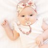 Pacifier Clips for Baby Silicone Pacifier Holder Clips for Boys Girls One Piece Baby Binky Clips YIVEKO Pacifier Clips Flower 3Pcs-Ivory+Sage+Blush
