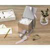 Hallmark Small Gift Box with Bow and Shredded Paper Fill (Silver Signature 4 inch Gift Box with Glitter) for Weddings, Graduations, Bridal Showers, Anniversaries, All Occasion