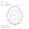 JHWZAIY White Beads Necklace, Costume Jewelry For Women Strand Necklaces, Acrylic African Beaded Necklace Chunky Statement, Halloween Necklaces (02 Necklace earrings set)
