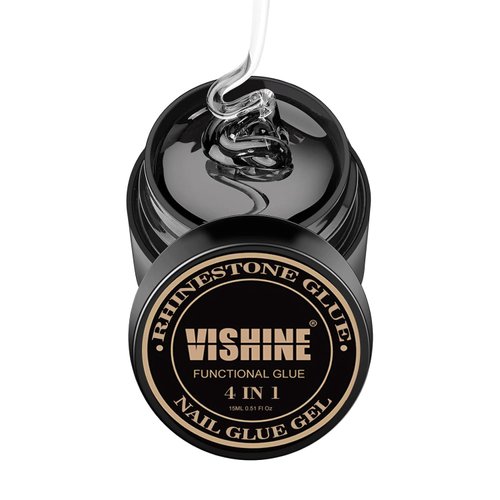 Vishine Nail Tips Gel Glue, Rhinestone Glue Gel,Poly Nail Gel Slip Solution,Strenthener Gel,Nail Extension Gel, Nail Art Gel PainPatch Glue, Glue for Press On Nails for Nail Easy DIY At Home 15g