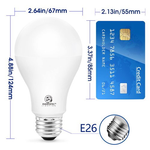 ENERGETIC SMARTER LIGHTING Dimmable A21 LED Bulb, 150 Watt Equivalent, Cool White 4000K, 2600LM, UL Listed, E26 Standard Base, Damp Rated, Super Bright Light Bulbs, 4 Pack