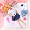 Bencailor 8 Pieces Christmas Winter Doll Clothes 11.5 Inch Elf Doll Accessories Cotton Sweaters Denim Pant Outfit Clothing(Novel)