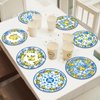 CHUNNIN 60PCS Lemon Party Paper Plates for Lemon Theme Party Decorations 7In Blue Tiles Yellow Lemon Dessert Plates Disposable Tableware Dinnerware Set for Baby Shower Birthday Party Supplies
