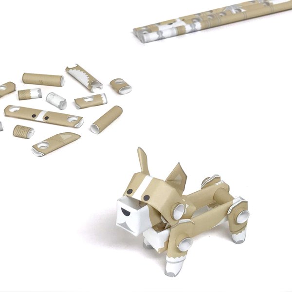 PIPEROID Animals Corgi Dog - Japanese 3D Paper Dog Puzzle DIY Origami Kit for Kids and Adults
