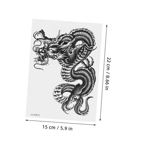 HAPINARY Stickers Fake Dragon Back Tattoo Animal Arm Sleeves Sticker Punk Arm Makeup Arm Decals Tattoo Dragon Temperary Applique Tattoo Sleeve Man