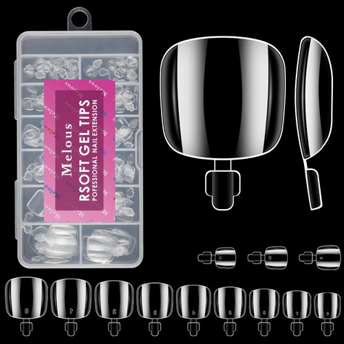 Clear ToeNail Tips, Melous 120PCS Full Cover Nail Tips Gel x Nail Tips Clear False Fake Nails Soft Gel Tips