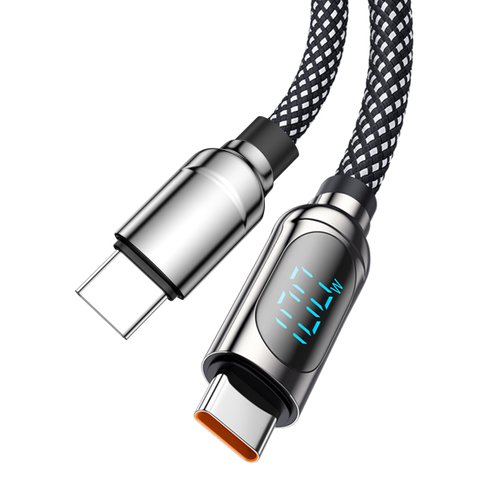 FLYSOUND 100W Super Fast Charging USB C to USB C Cable, 5ft Durable Braided Design with LED Display, Type C Charger Cord Compatible with iPhone 16/15 Pro Plus Max Pads Laptops (1)