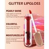 Matte Glitter Liquid Lipstick Lip Gloss- 1Pcs Long Lasting Waterproof Diamond Shimmer Red Pink Sparkly Glossy Metallic High Pigment Non-Stick Cup Tint Lip Stain, Christmas Makeup Gift for Women-05#