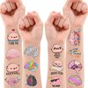 100PCS Cute Brain Temporary Tattoos Stickers Themed Birthday Party Favors Decorations Supplies Funny Human Anatomy Body Part Tattoo Sticker Gifts For Boys Girls Hunter School Prizes Carnival Christmas