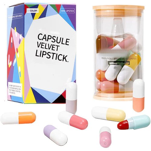 Lovelycat Lipstick Red Mini Lipstick Sets For Women 16 Cute Capsule Lipstick Set Black Lipstick Mini Lipstick Set Capsule, Multi Color, Waterproof Long Lasting Lipstick, All Skin Tones(KH6)