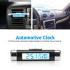 LCD Display Digital Clip on Car Clock Thermometer Temperature Meter Gauge Automotive Mini Clock Monitor with Backlight for Truck Car(Blue Backlight)