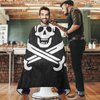 visesunny Barber Cape Calico Jack Pirate Flag Leather Texture Polyester Hair Cutting Salon Cape Apron Anti-Static Haircut Water-Resistant Shaving Cloth Beard Shaving Bib Hairdressing Cape