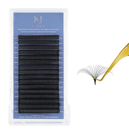 M J JOMAY Eyelash Extensions Lashes Easy Fan Volume Lashes Mixed Tray 0.07 D Curl 8-16mm Self Fanning Volume Lashes Automatic Blooming Flower 2D~10D Lashes Long Lasting Blooming Lashes（Mix8-16)…