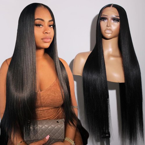 Huswink 200 Density 13x6 HD Lace Front Wigs Human Hair Straight Lace Front Wigs Human Hair for Black Women 26 Inch Glueless Frontal Wigs Human Hair Pre Plucked with Baby Hair Natural Color