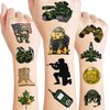 Camo Army Temporary Tattoos - Memorial Day 80PCS Military Camouflage, Veterans Day Themed Stickers for Kids Birthday Party Supplies, Decorations, Favors and Prizes - Cute Gifts for Boys and Girls