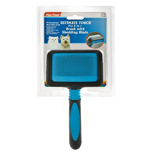 Four Paws Slicker Brush Shedding Blade Medium