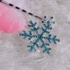 Beaupretty 6 Pieces Rhinestones Snowflake Hair Clips Winter Snowflake Hairpins Snowflake Bobby Pins Wedding Hair Clips Barrettes Christmas Hair Accessories for Women Girls(Blue)